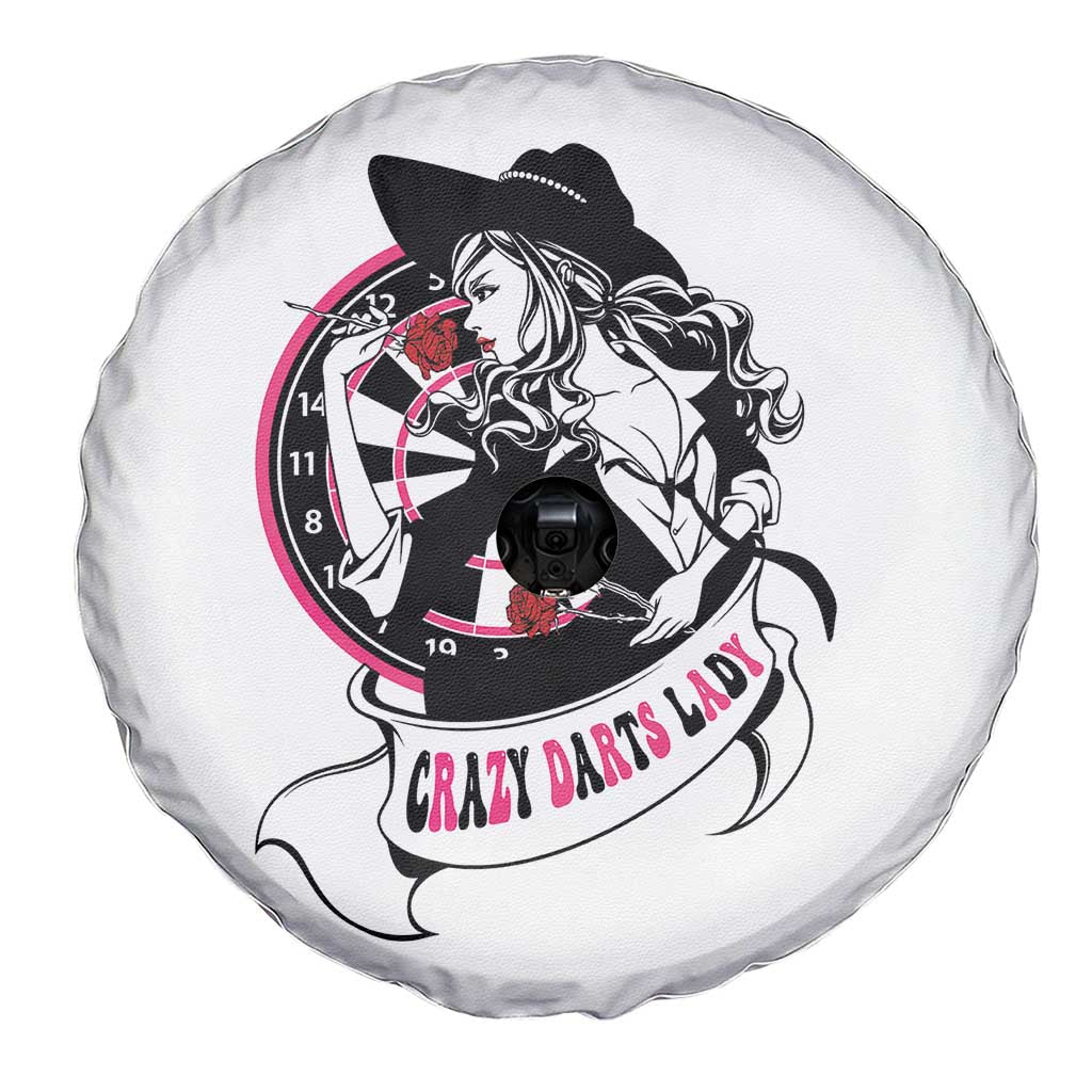 Funny Crazy Darts Lady Spare Tire Cover Coolest Girls Play Darts TS12 Print Your Wear