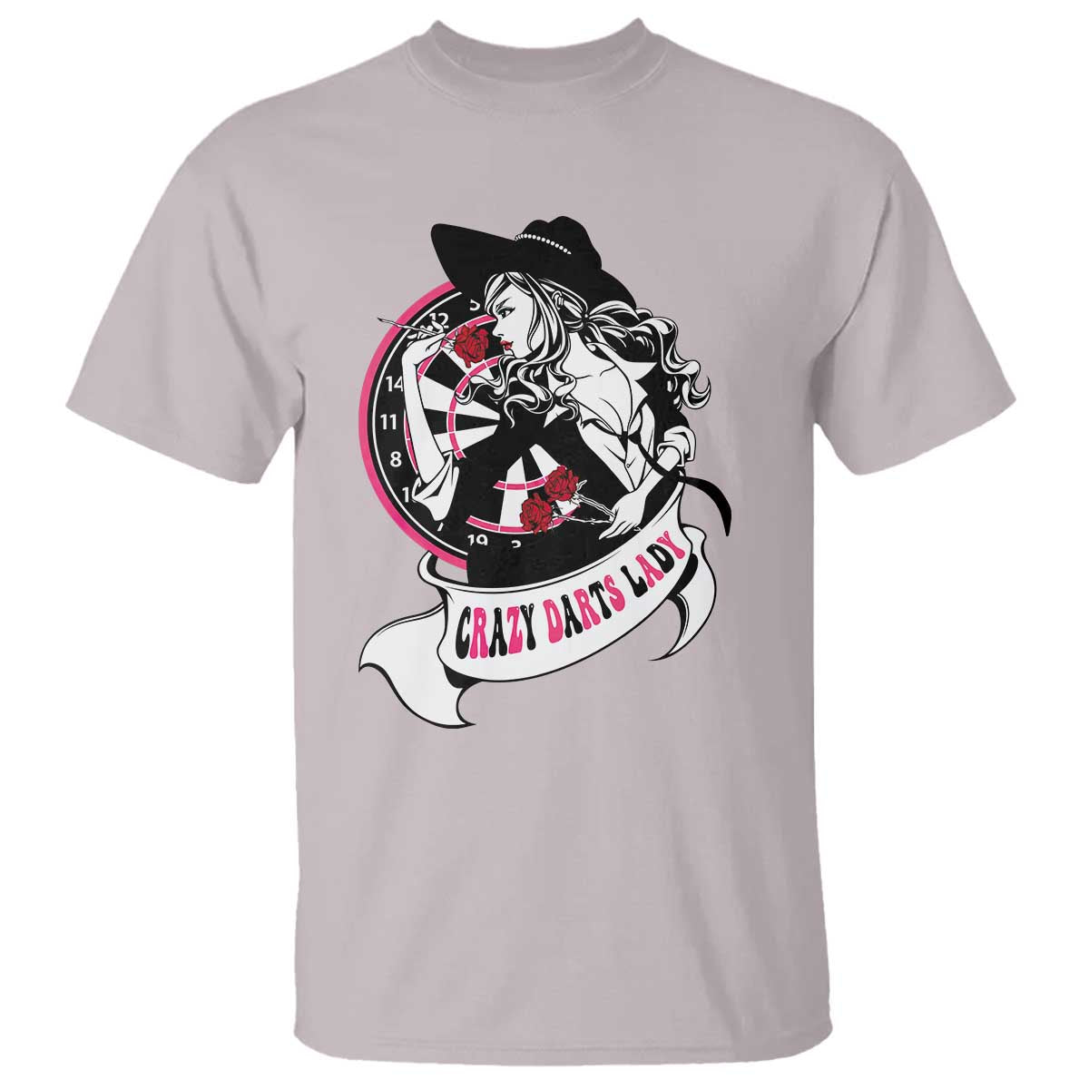 Funny Crazy Darts Lady T Shirt Coolest Girls Play Darts TS12 Ice Gray Print Your Wear