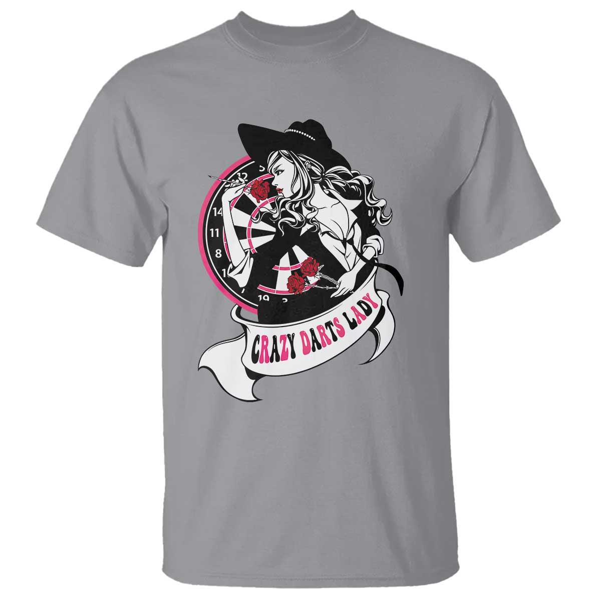 Funny Crazy Darts Lady T Shirt Coolest Girls Play Darts TS12 Sport Gray Print Your Wear