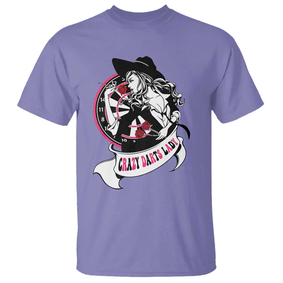 Funny Crazy Darts Lady T Shirt Coolest Girls Play Darts TS12 Violet Print Your Wear