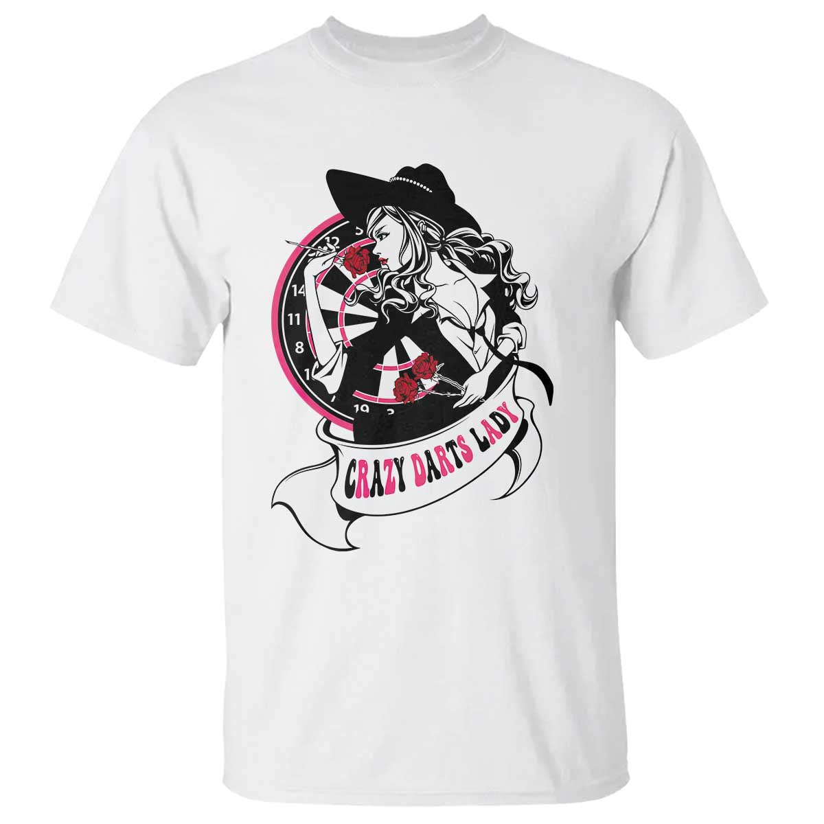 Funny Crazy Darts Lady T Shirt Coolest Girls Play Darts TS12 White Print Your Wear