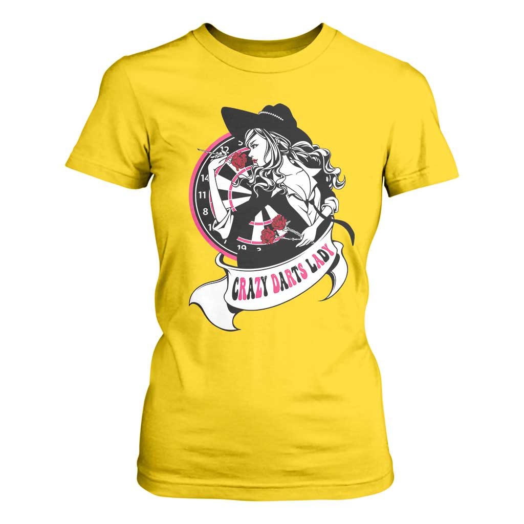 Funny Crazy Darts Lady T Shirt For Women Coolest Girls Play Darts TS12 Daisy Print Your Wear