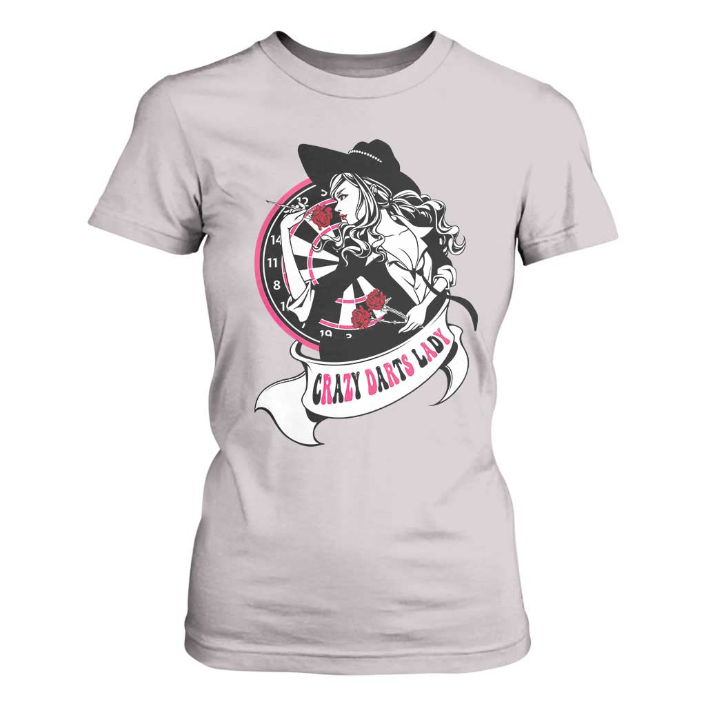 Funny Crazy Darts Lady T Shirt For Women Coolest Girls Play Darts TS12 Ice Gray Print Your Wear