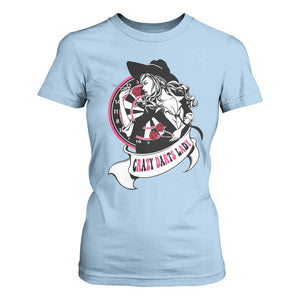 Funny Crazy Darts Lady T Shirt For Women Coolest Girls Play Darts TS12 Light Blue Print Your Wear