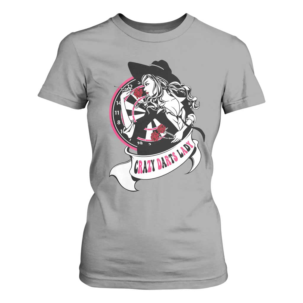 Funny Crazy Darts Lady T Shirt For Women Coolest Girls Play Darts TS12 Sport Gray Print Your Wear