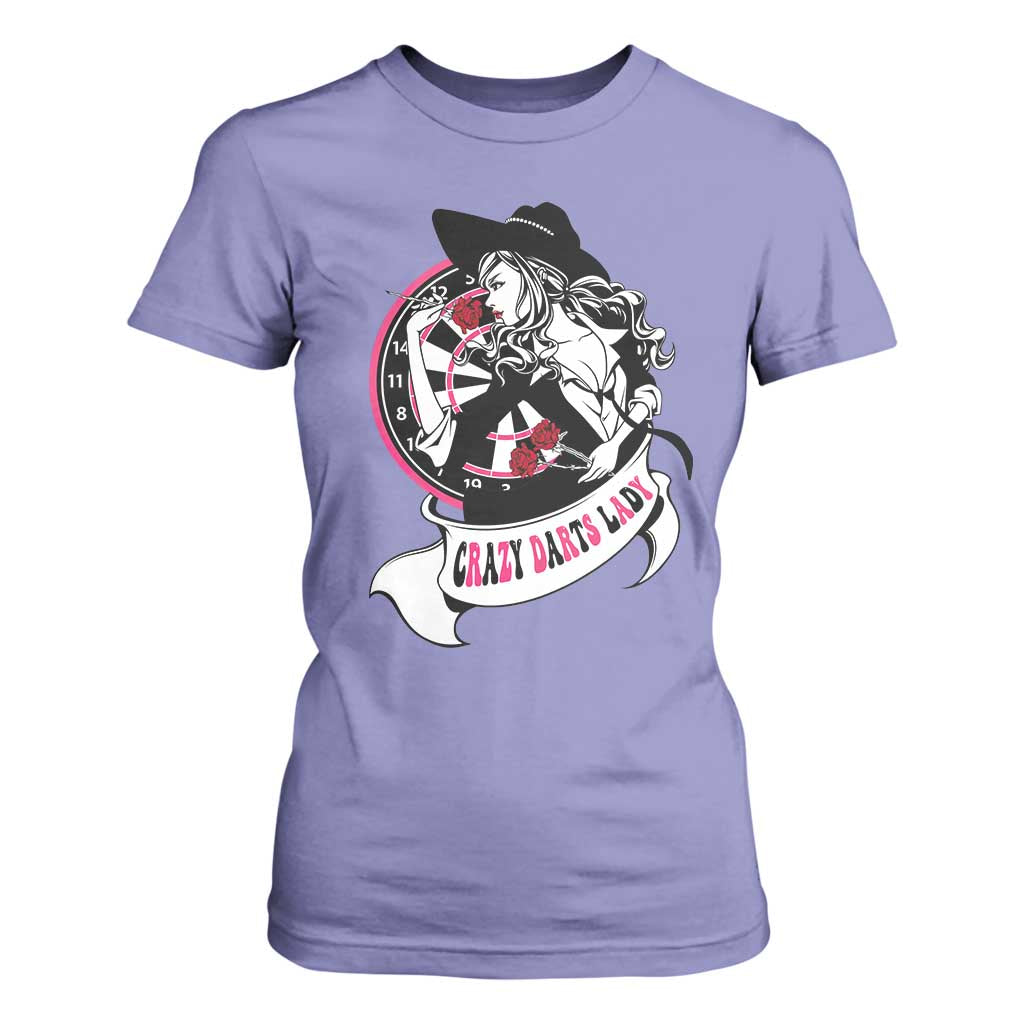 Funny Crazy Darts Lady T Shirt For Women Coolest Girls Play Darts TS12 Violet Print Your Wear