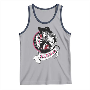 Funny Crazy Darts Lady Tank Top Coolest Girls Play Darts TS12 Athletic Heather Navy Print Your Wear