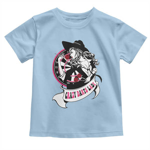 Funny Crazy Darts Lady Toddler T Shirt Coolest Girls Play Darts TS12 Light Blue Print Your Wear