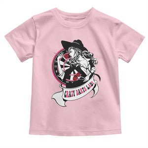 Funny Crazy Darts Lady Toddler T Shirt Coolest Girls Play Darts TS12 Light Pink Print Your Wear