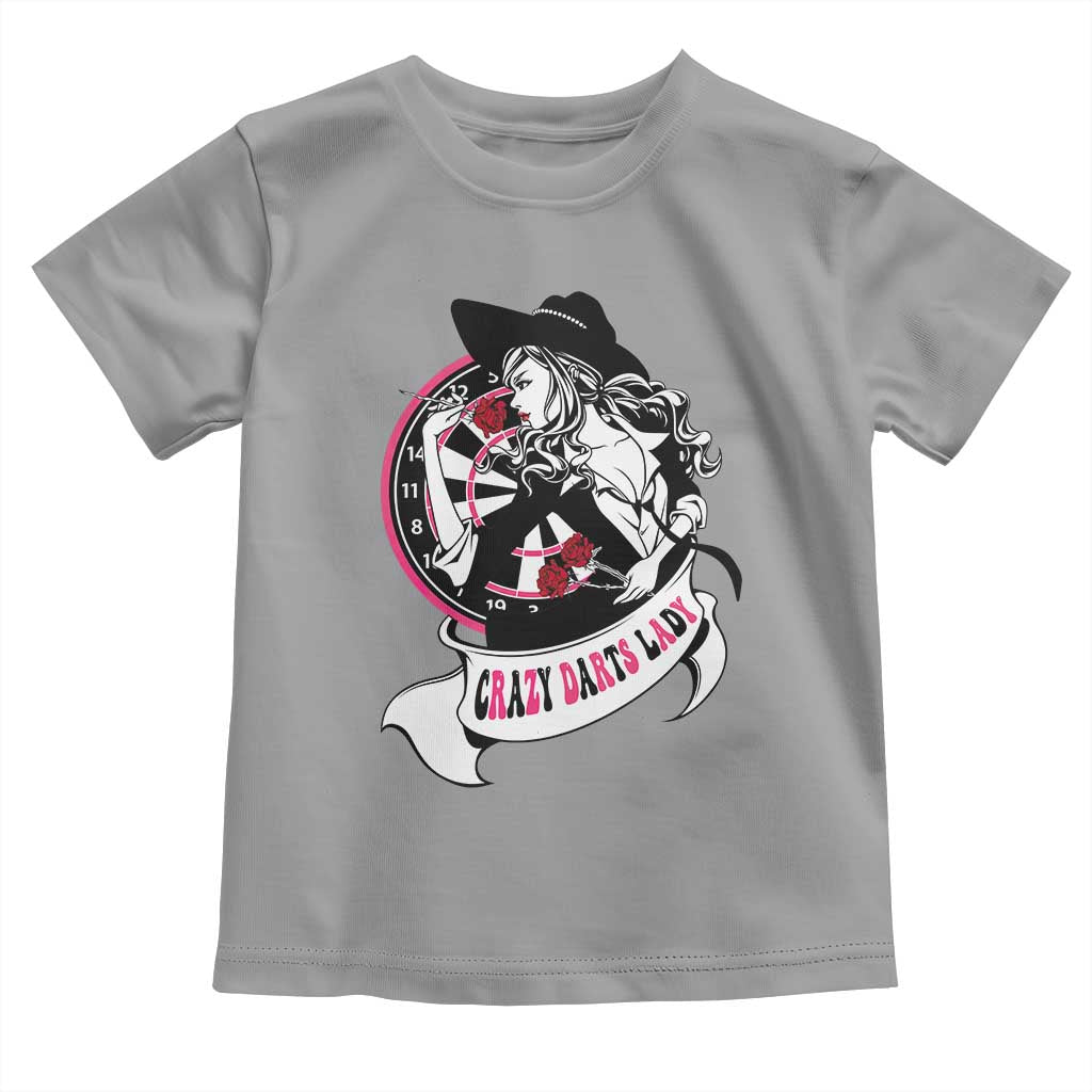 Funny Crazy Darts Lady Toddler T Shirt Coolest Girls Play Darts TS12 Sport Gray Print Your Wear