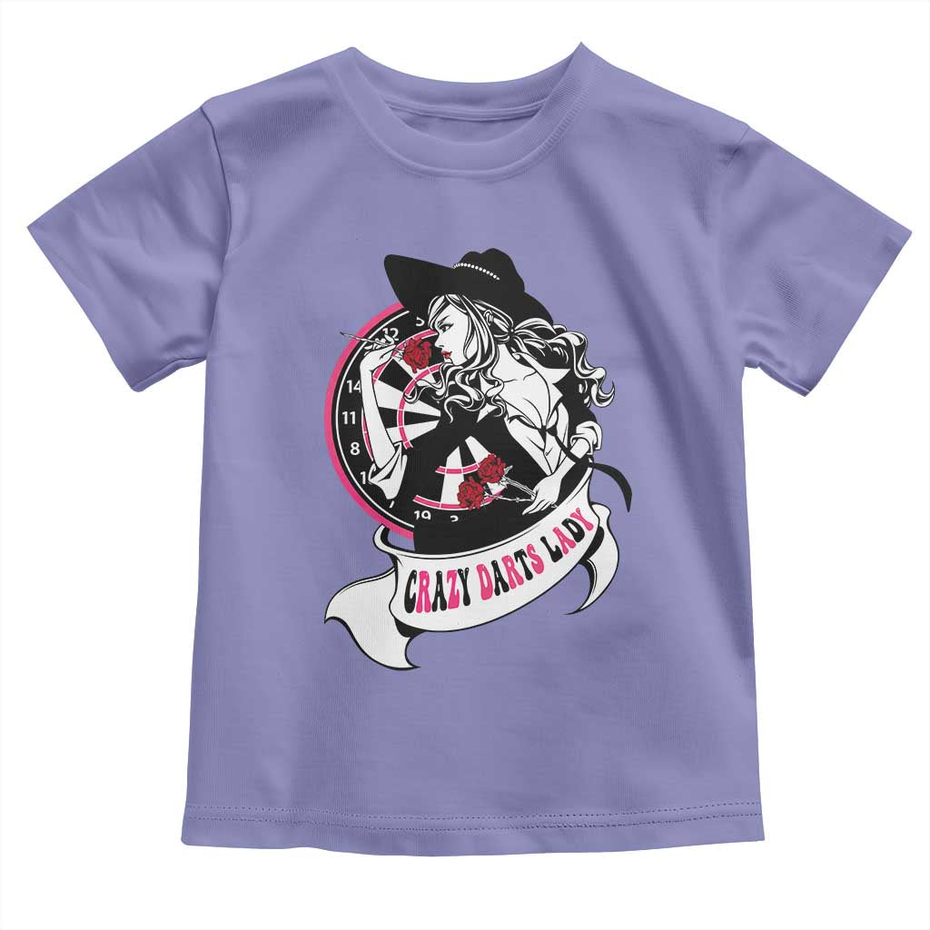 Funny Crazy Darts Lady Toddler T Shirt Coolest Girls Play Darts TS12 Violet Print Your Wear