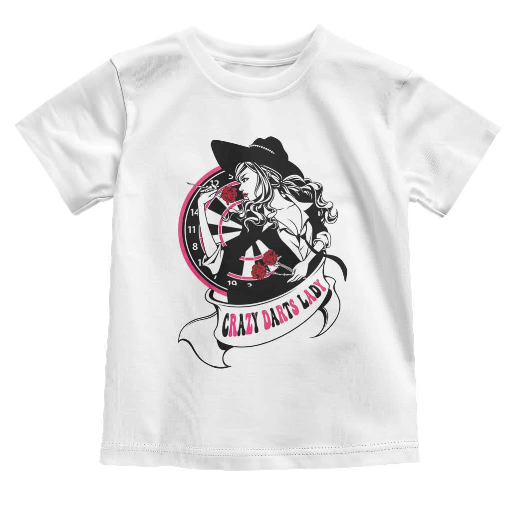 Funny Crazy Darts Lady Toddler T Shirt Coolest Girls Play Darts TS12 White Print Your Wear