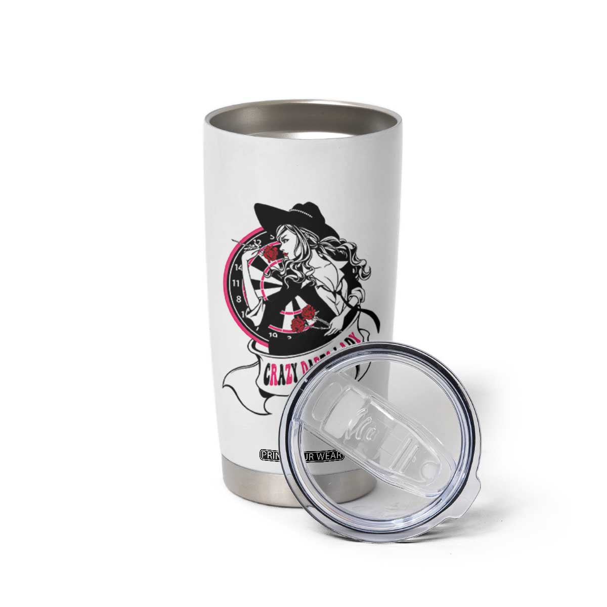 Funny Crazy Darts Lady Tumbler Cup Coolest Girls Play Darts TS12 Print Your Wear