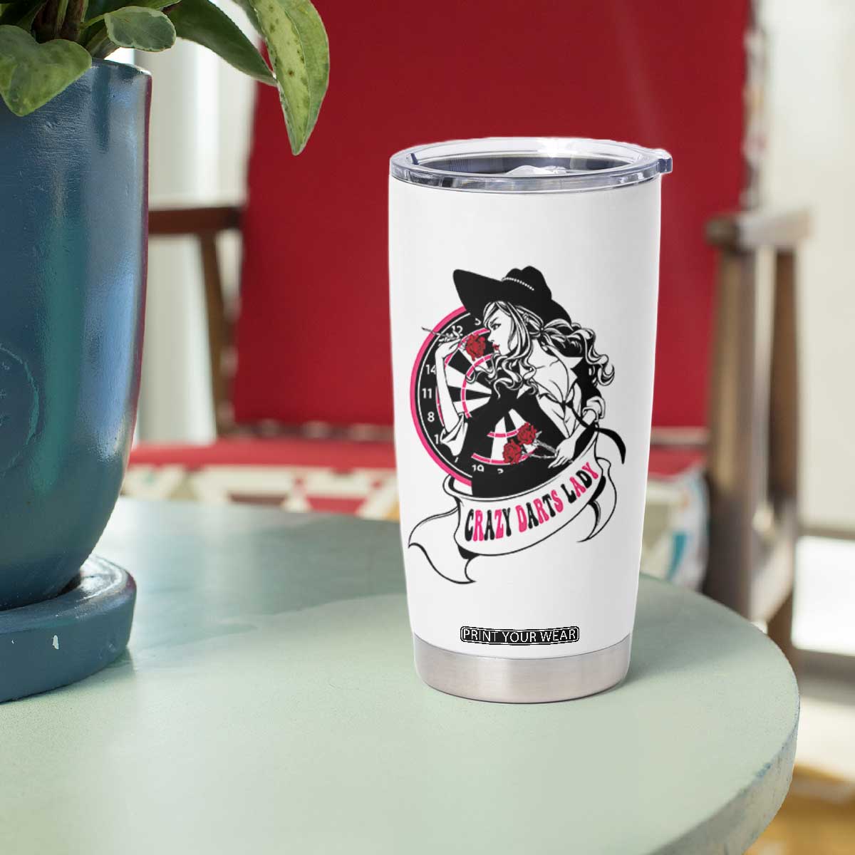 Funny Crazy Darts Lady Tumbler Cup Coolest Girls Play Darts TS12 Print Your Wear