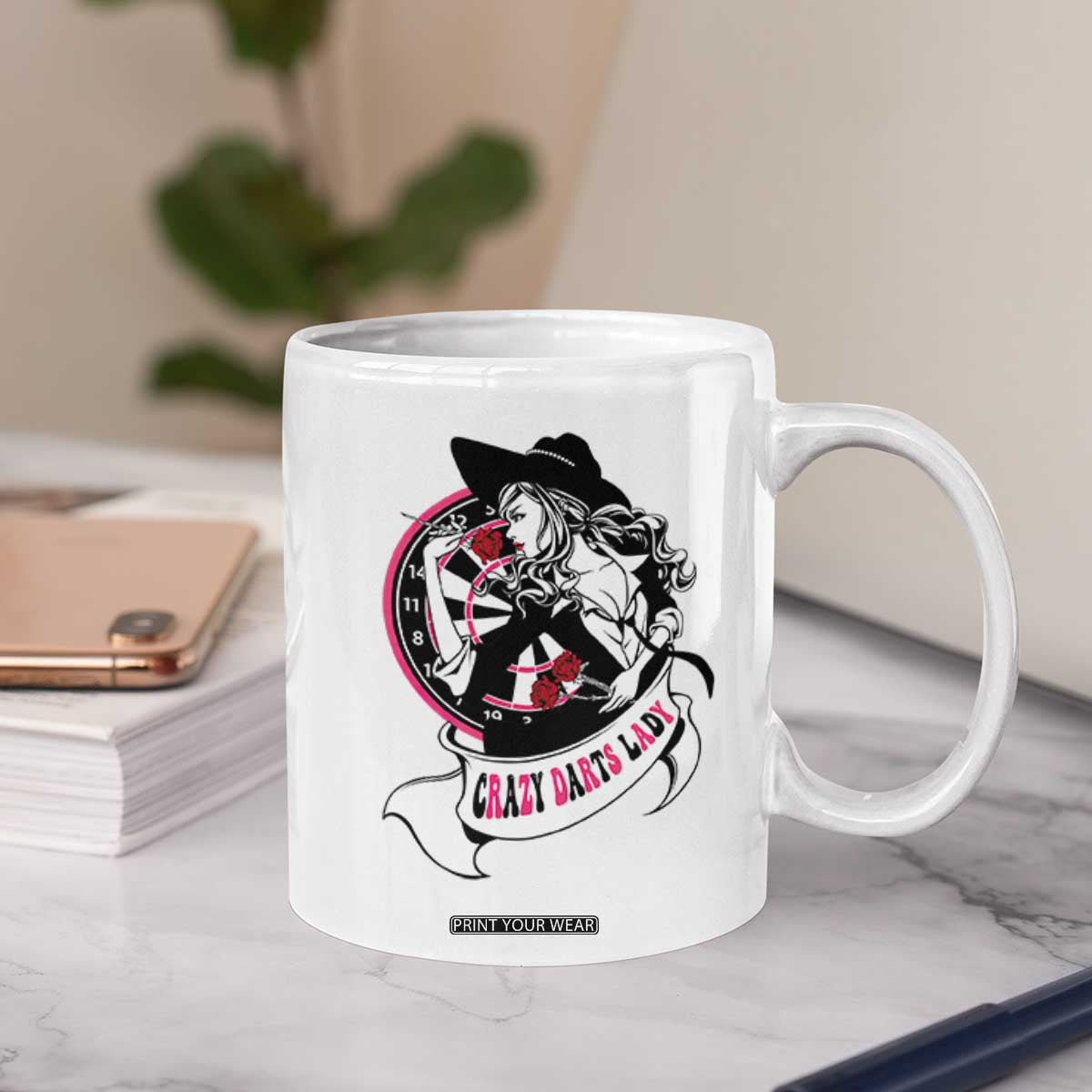 Funny Crazy Darts Lady Coffee Mug Coolest Girls Play Darts TS12 Print Your Wear