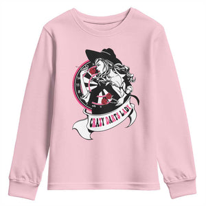 Funny Crazy Darts Lady Youth Sweatshirt Coolest Girls Play Darts TS12 Light Pink Print Your Wear