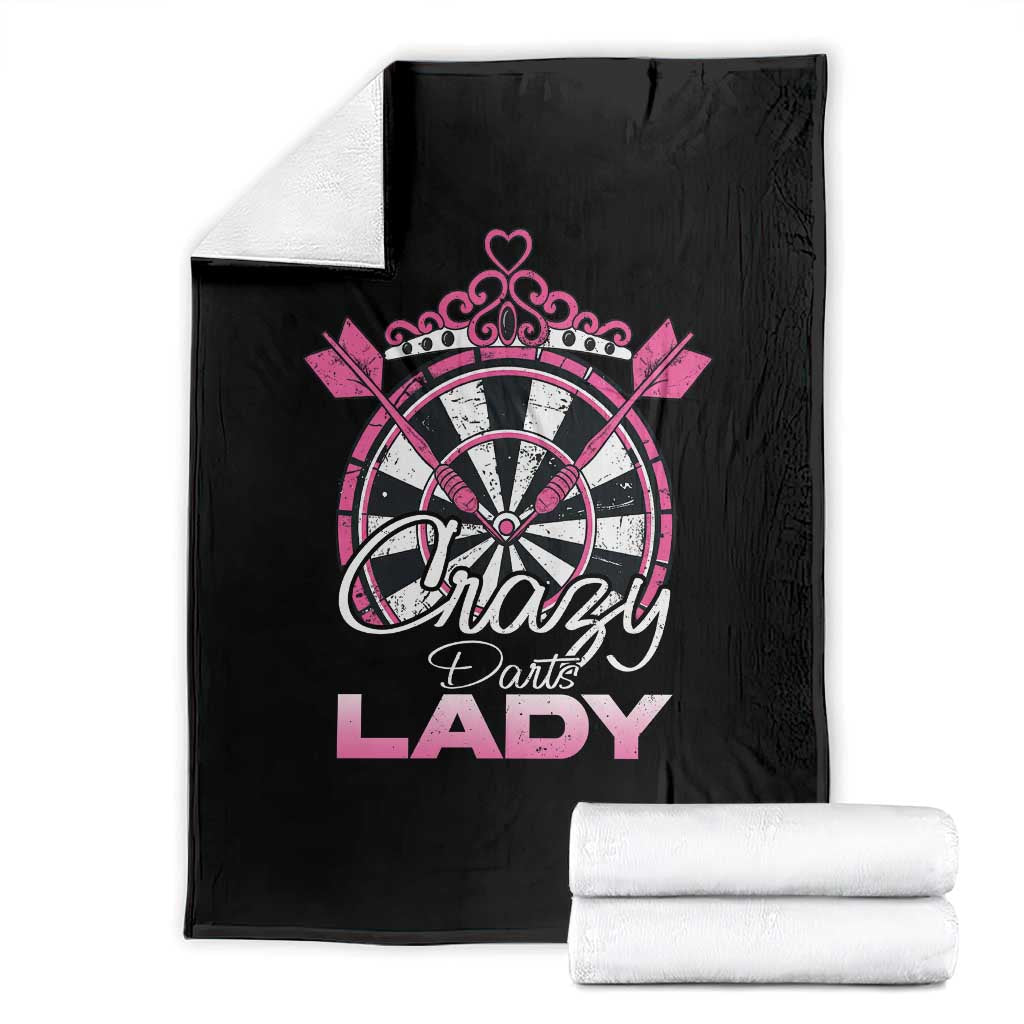 Crazy Darts Lady Throw Blanket Funny Pub Game Gift For Women TS12 Black Print Your Wear