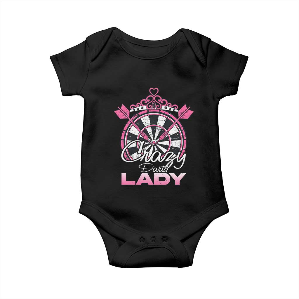 Crazy Darts Lady Baby Onesie Funny Pub Game Gift For Women TS12 Black Print Your Wear