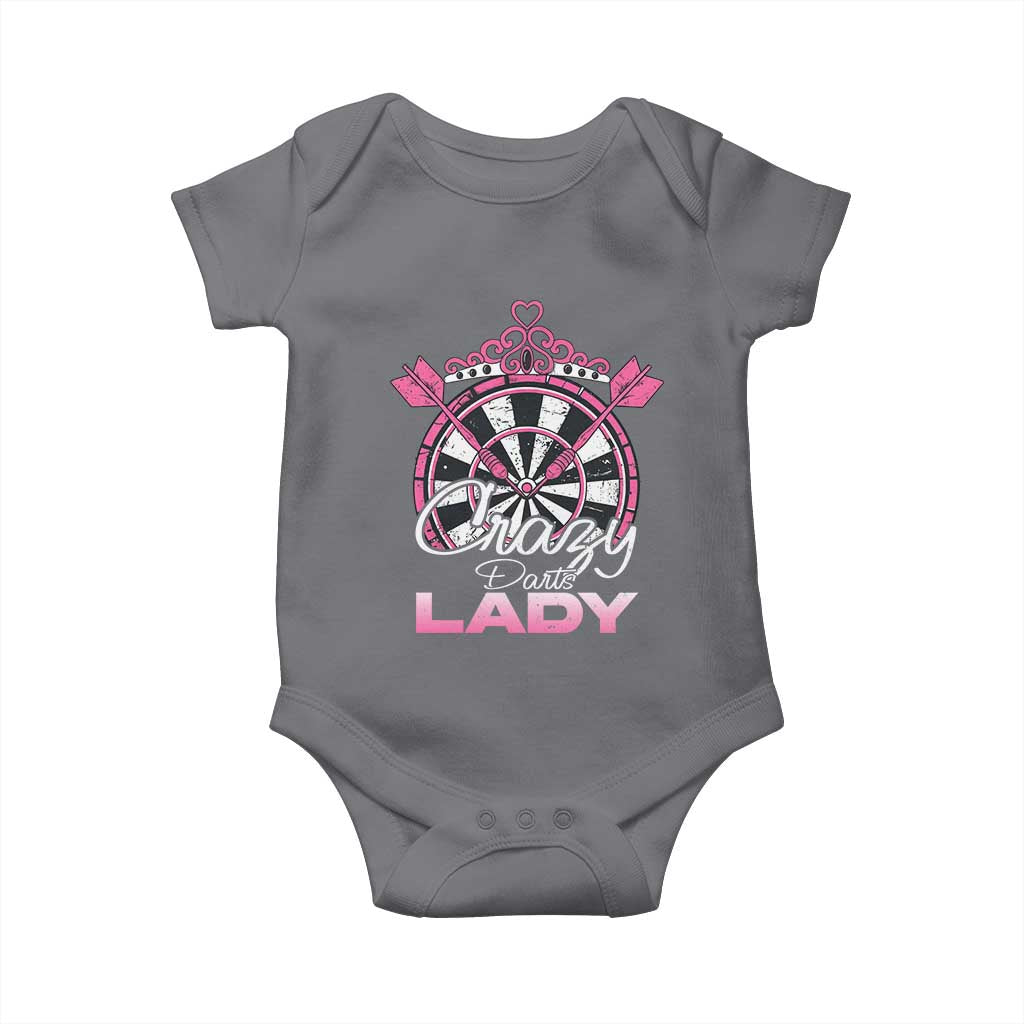 Crazy Darts Lady Baby Onesie Funny Pub Game Gift For Women TS12 Charcoal Print Your Wear