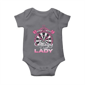 Crazy Darts Lady Baby Onesie Funny Pub Game Gift For Women TS12 Charcoal Print Your Wear