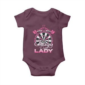 Crazy Darts Lady Baby Onesie Funny Pub Game Gift For Women TS12 Maroon Print Your Wear