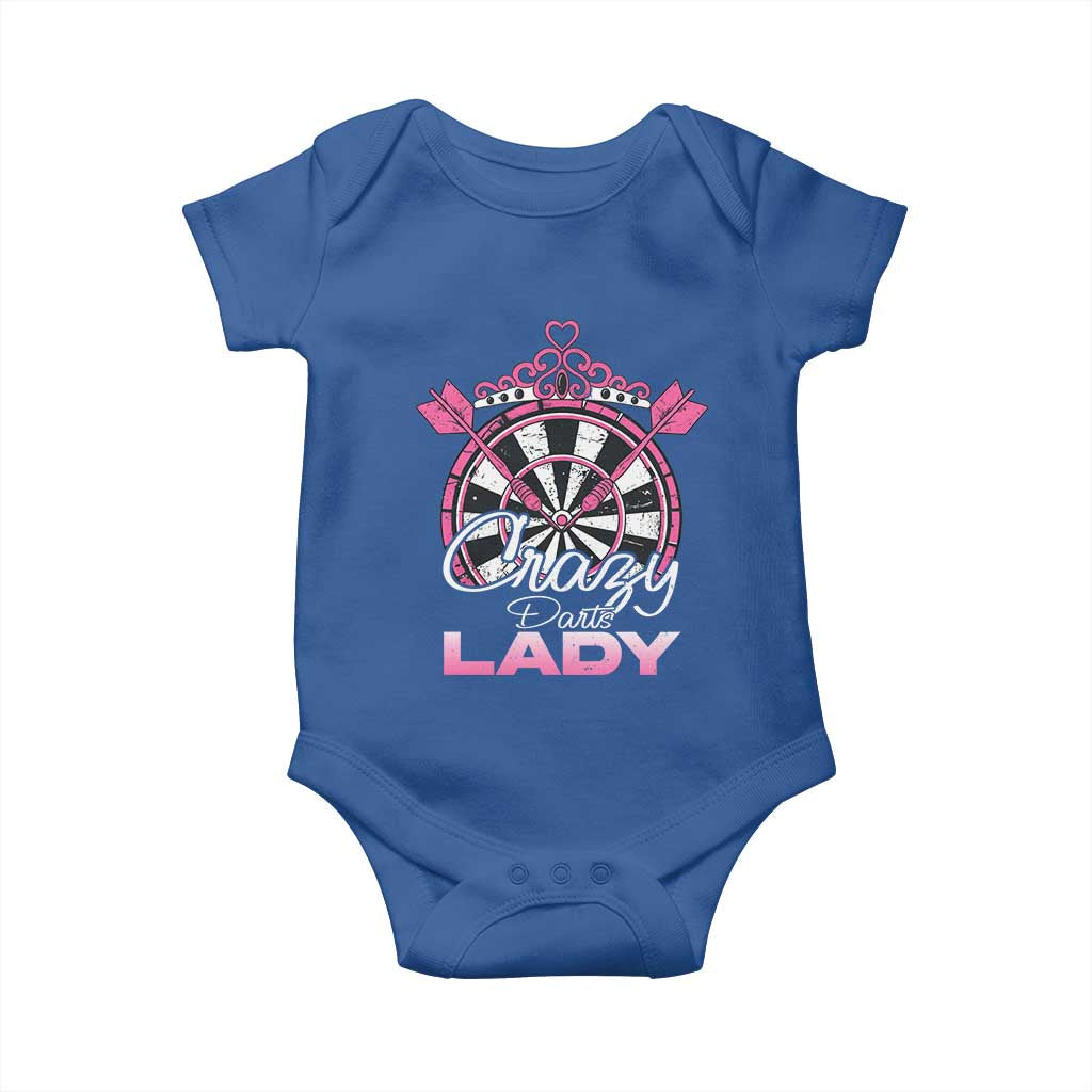 Crazy Darts Lady Baby Onesie Funny Pub Game Gift For Women TS12 Royal Blue Print Your Wear