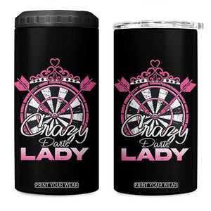 Crazy Darts Lady 4 in 1 Can Cooler Tumbler Funny Pub Game Gift For Women TS12 One Size: 16 oz Black Print Your Wear