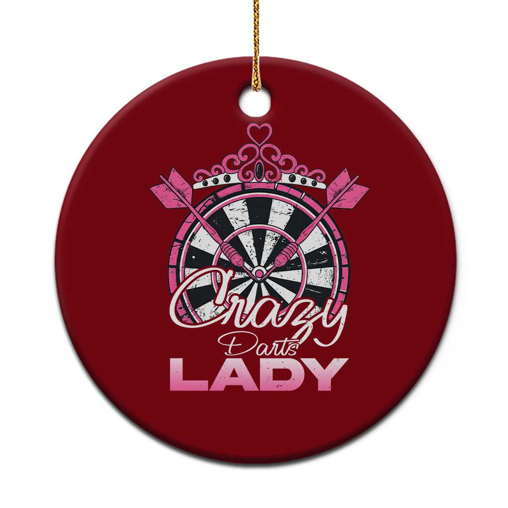Crazy Darts Lady Ceramic Ornament Funny Pub Game Gift For Women TS12 1pc Red Print Your Wear