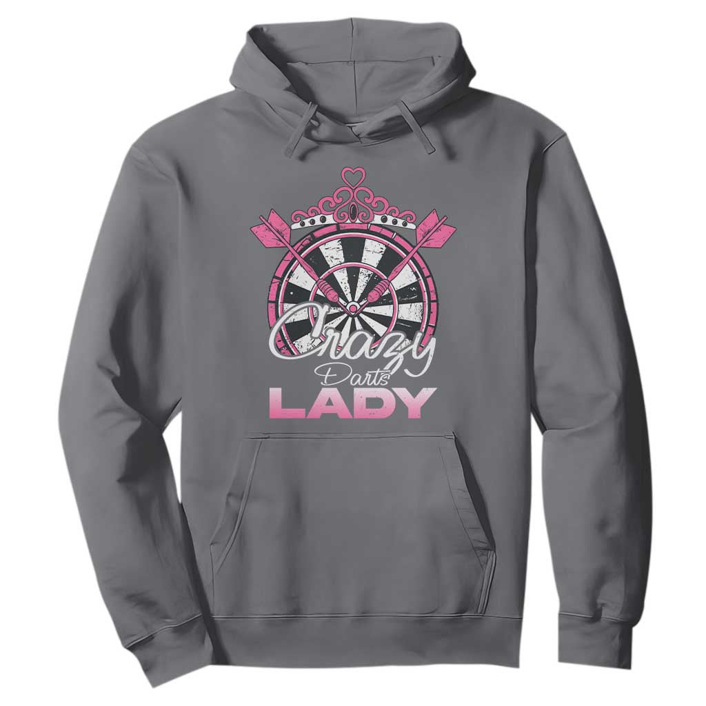 Crazy Darts Lady Hoodie Funny Pub Game Gift For Women TS12 Charcoal Print Your Wear