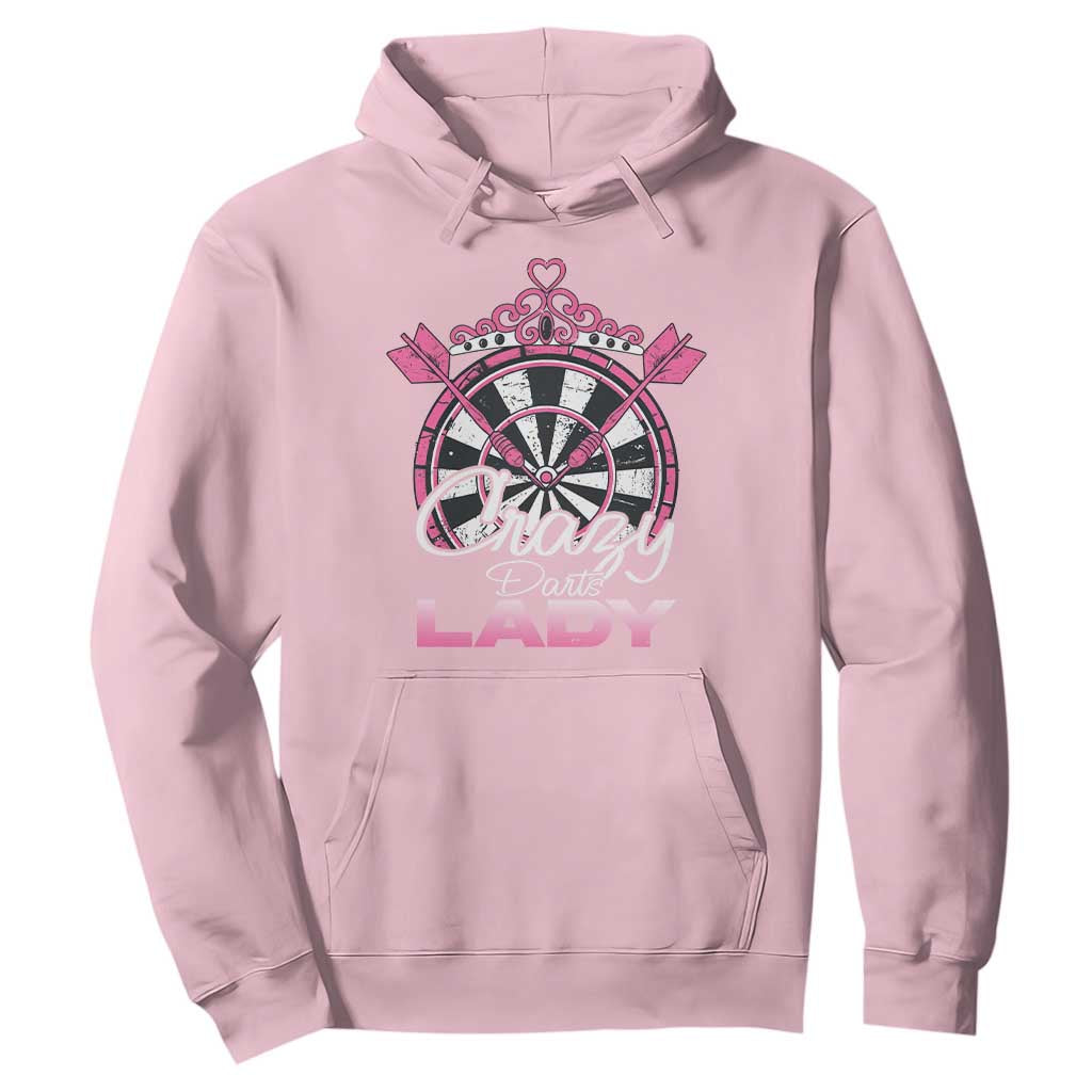 Crazy Darts Lady Hoodie Funny Pub Game Gift For Women TS12 Light Pink Print Your Wear