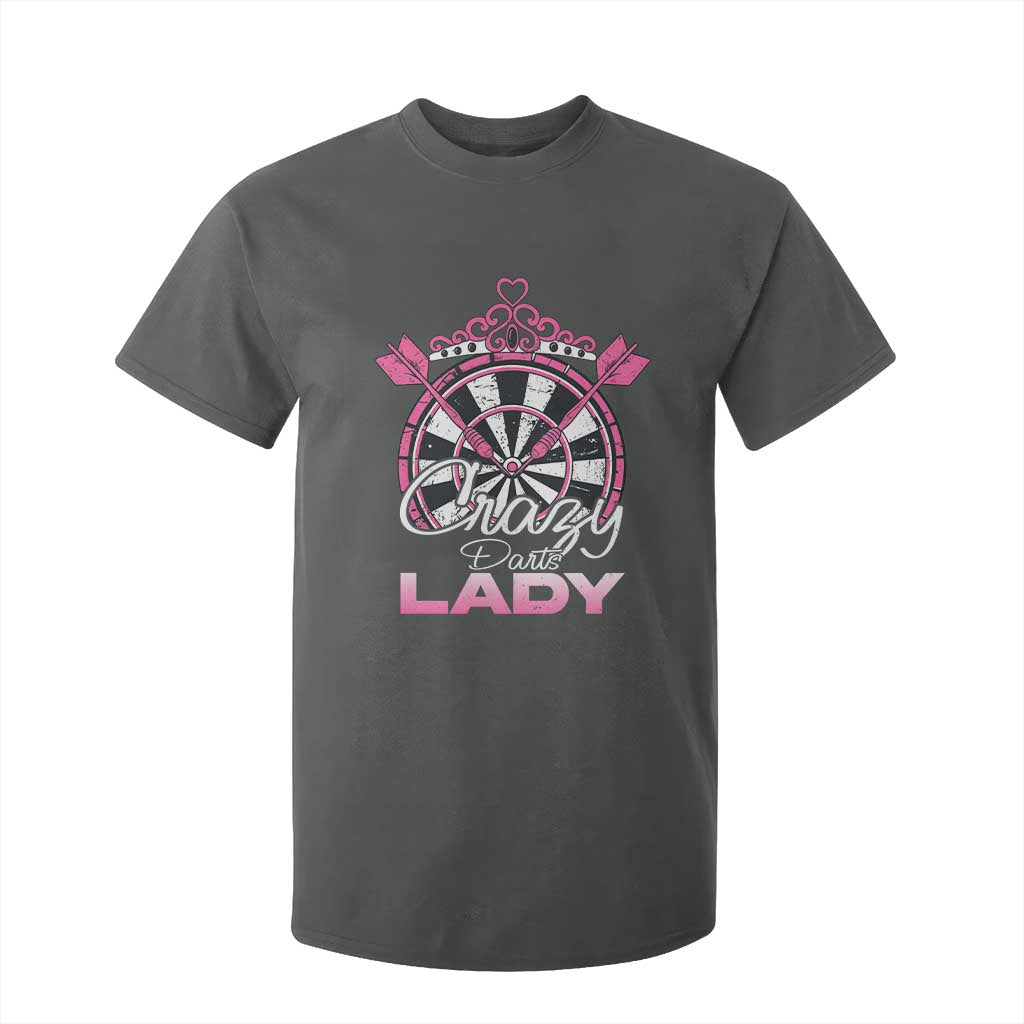 Crazy Darts Lady T Shirt For Kid Funny Pub Game Gift For Women TS12 Dark Heather Print Your Wear