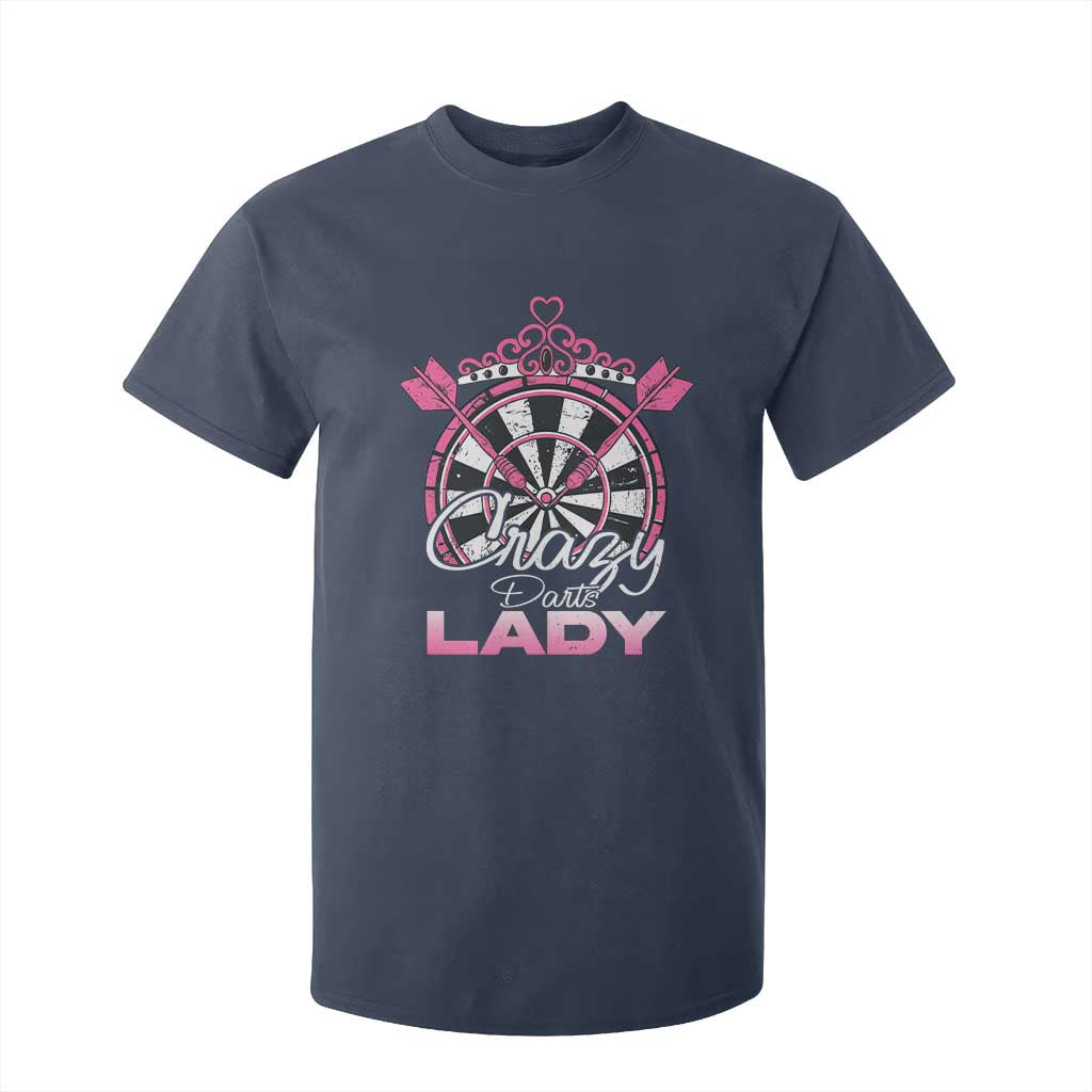 Crazy Darts Lady T Shirt For Kid Funny Pub Game Gift For Women TS12 Navy Print Your Wear