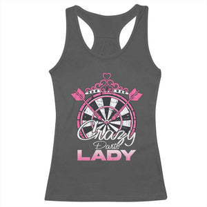 Crazy Darts Lady Racerback Tank Top Funny Pub Game Gift For Women TS12 Dark Heather Print Your Wear