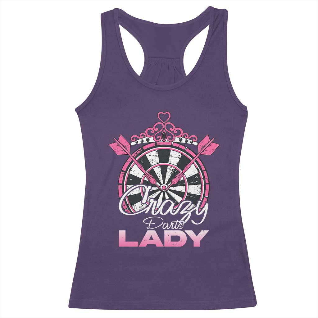 Crazy Darts Lady Racerback Tank Top Funny Pub Game Gift For Women TS12 Purple Print Your Wear