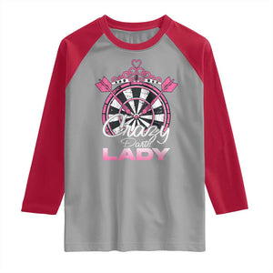 Crazy Darts Lady Raglan Shirt Funny Pub Game Gift For Women TS12 Sport Gray Red Print Your Wear