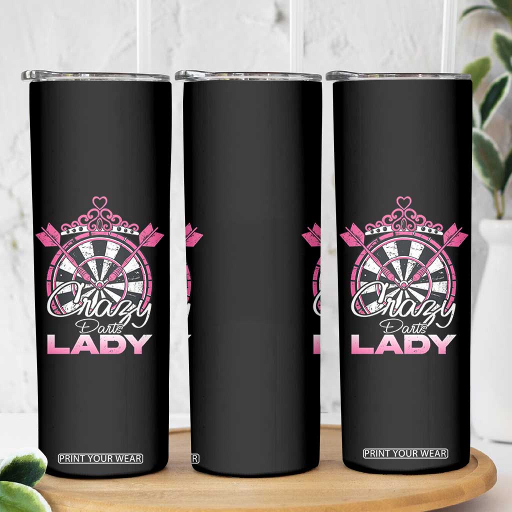 Crazy Darts Lady Skinny Tumbler Funny Pub Game Gift For Women TS12 Print Your Wear