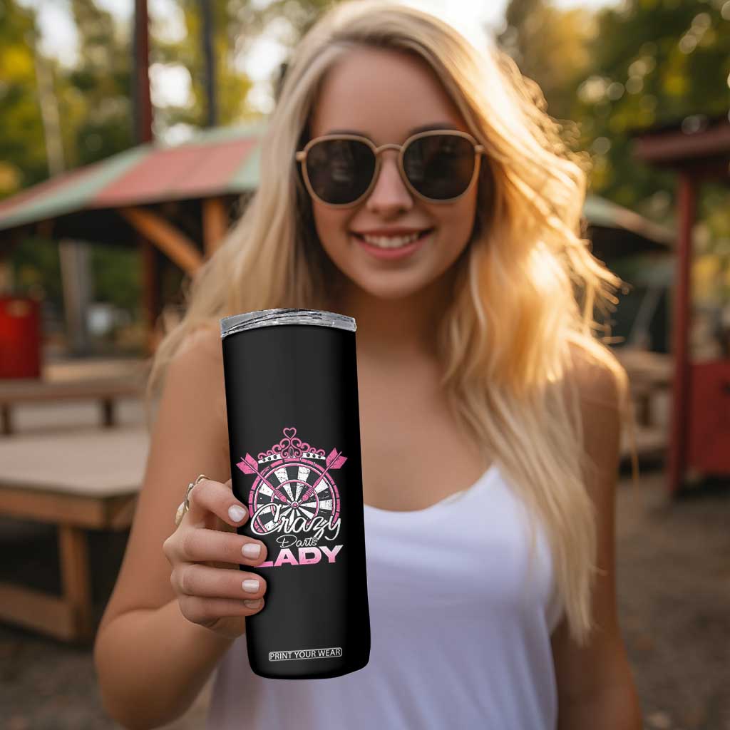 Crazy Darts Lady Skinny Tumbler Funny Pub Game Gift For Women TS12 Print Your Wear