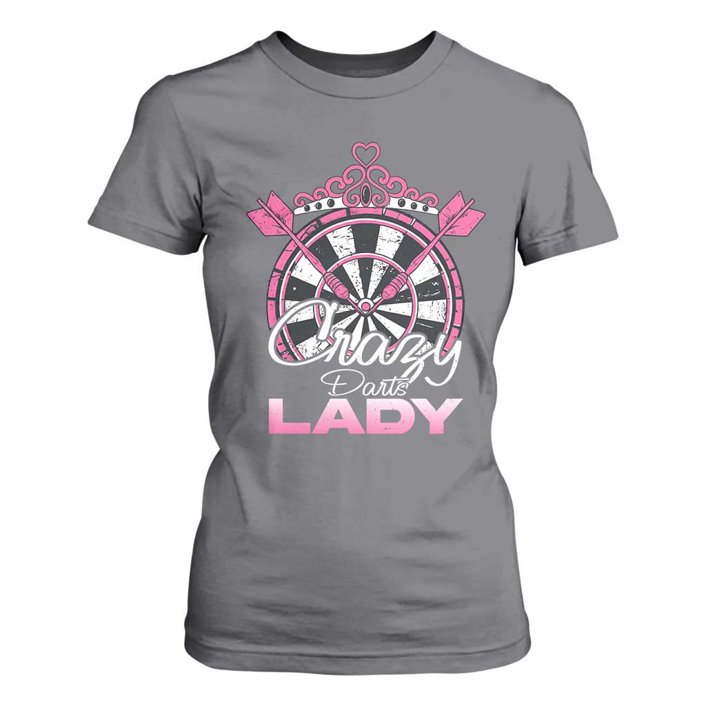 Crazy Darts Lady T Shirt For Women Funny Pub Game Gift For Women TS12 Charcoal Print Your Wear