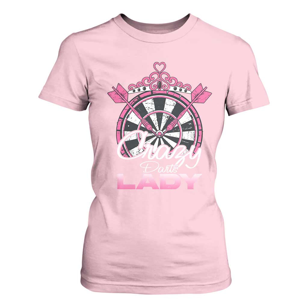 Crazy Darts Lady T Shirt For Women Funny Pub Game Gift For Women TS12 Light Pink Print Your Wear