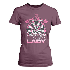 Crazy Darts Lady T Shirt For Women Funny Pub Game Gift For Women TS12 Maroon Print Your Wear