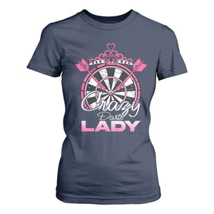 Crazy Darts Lady T Shirt For Women Funny Pub Game Gift For Women TS12 Navy Print Your Wear