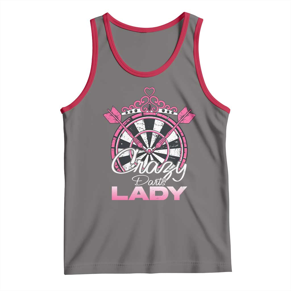 Crazy Darts Lady Tank Top Funny Pub Game Gift For Women TS12 Deep Heather Red Print Your Wear