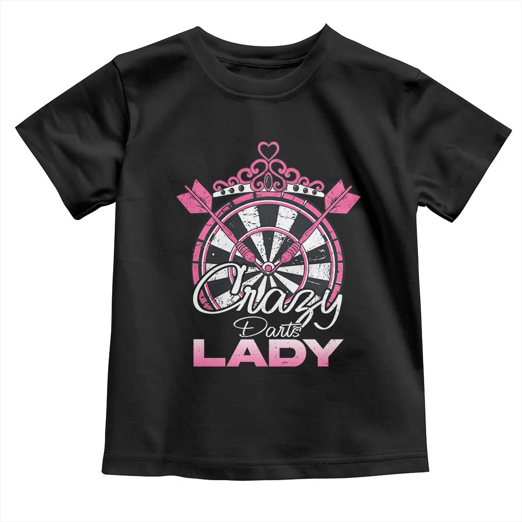 Crazy Darts Lady Toddler T Shirt Funny Pub Game Gift For Women TS12 Black Print Your Wear