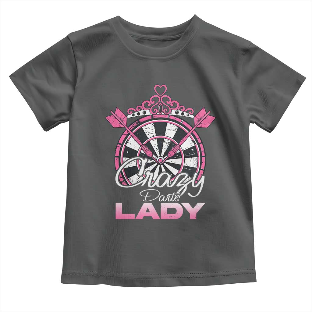 Crazy Darts Lady Toddler T Shirt Funny Pub Game Gift For Women TS12 Dark Heather Print Your Wear