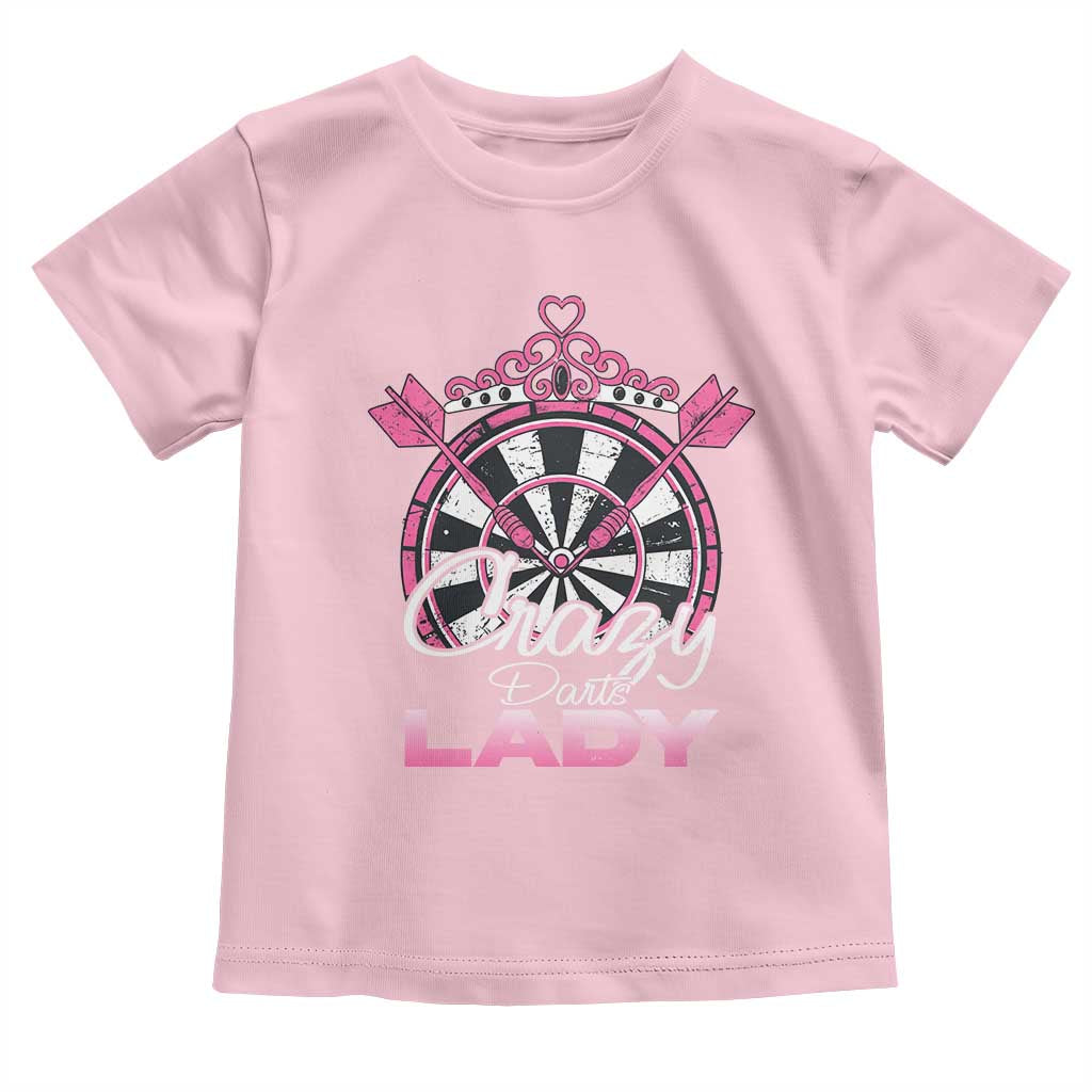 Crazy Darts Lady Toddler T Shirt Funny Pub Game Gift For Women TS12 Light Pink Print Your Wear