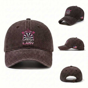 Crazy Darts Lady Washed Cotton Baseball Cap Funny Pub Game Gift For Women TS12 Washed Cap Universal Fit Dark Brown Print Your Wear