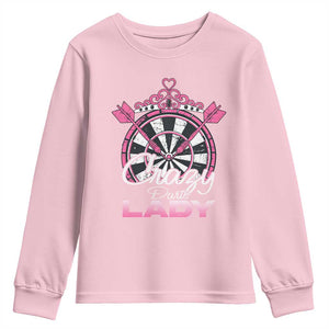 Crazy Darts Lady Youth Sweatshirt Funny Pub Game Gift For Women TS12 Light Pink Print Your Wear
