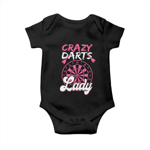 Crazy Darts Lady Bullseye Dart Shooting Baby Onesie Female Dartist Gift TS12 Black Print Your Wear