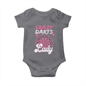 Crazy Darts Lady Bullseye Dart Shooting Baby Onesie Female Dartist Gift TS12 Charcoal Print Your Wear