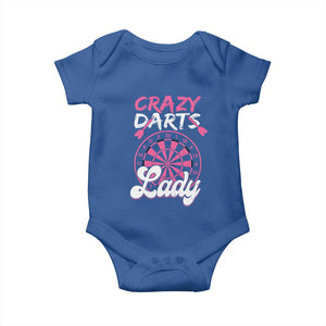 Crazy Darts Lady Bullseye Dart Shooting Baby Onesie Female Dartist Gift TS12 Royal Blue Print Your Wear